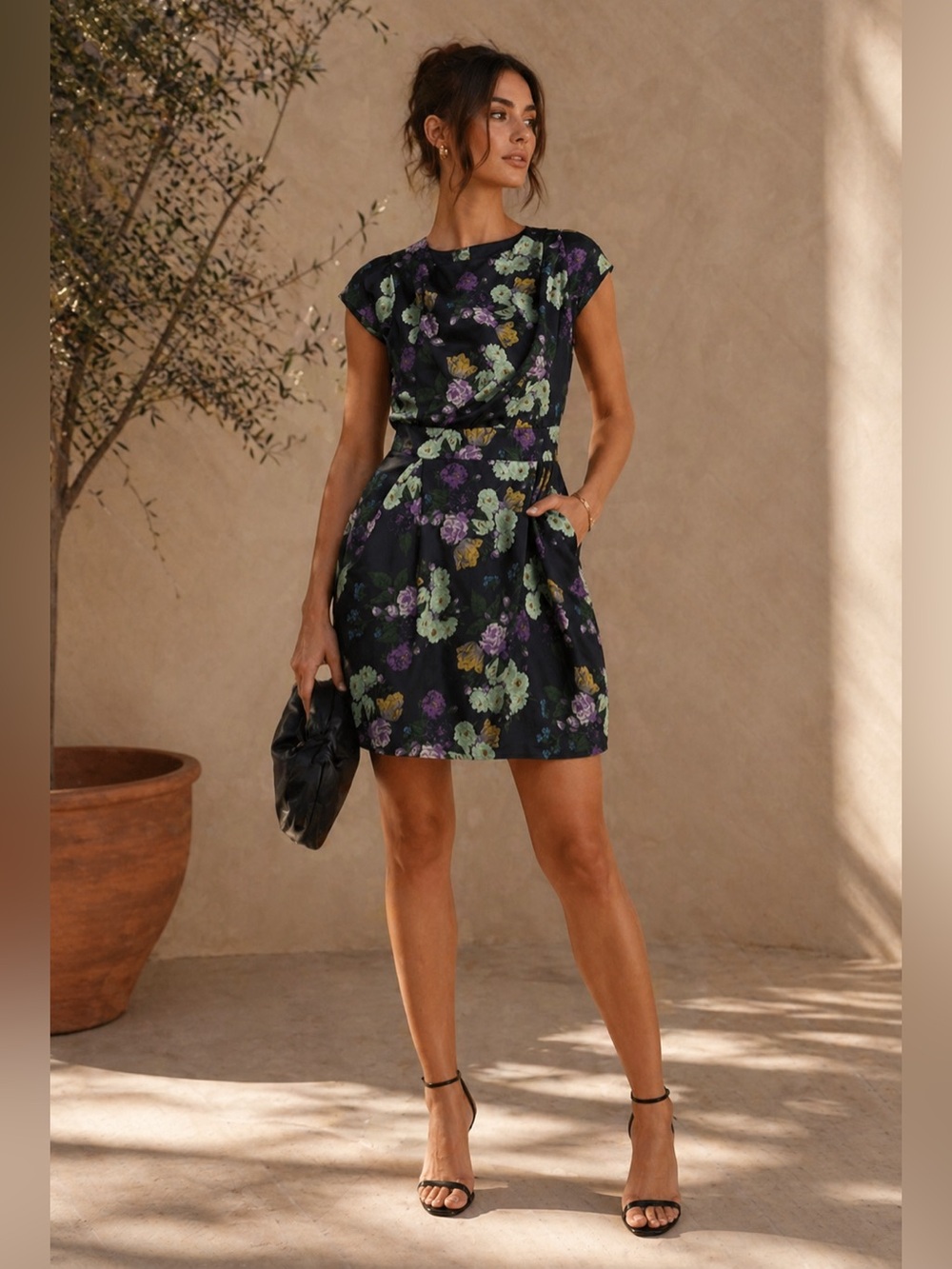 River Island Black Floral Mini Dress • Women’s Summer / Date Night / Party Dress